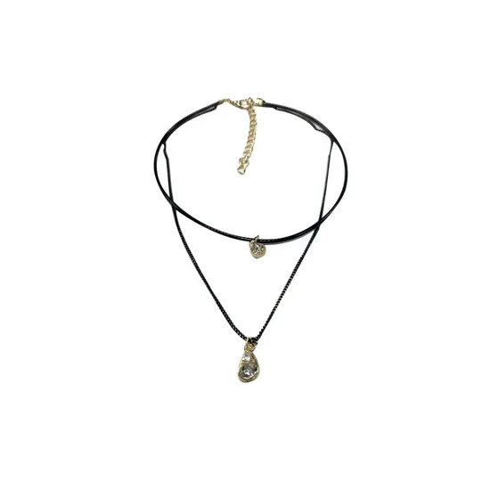 Trending Product Double Chain Necklace Choker with Stones 