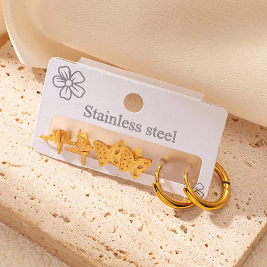 French Retro Senior Feeling Titanium Steel Earrings Irregular Circle Earrings Temperament Hundred Models Do Not Lose Color Earrings 