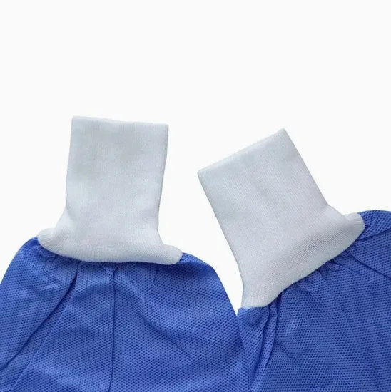 China Disposable Polyester Gown Cuff Knit/Knitted Rib Cuff Sleeve for Surgical Gown 