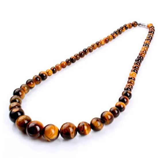 Fashion Semi Precious Tiger Stone Tower Pagoda Jewelry Necklace (ESB01352) 