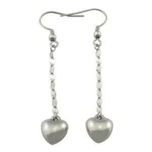 White Plated Filler Heart Hoop Earring 